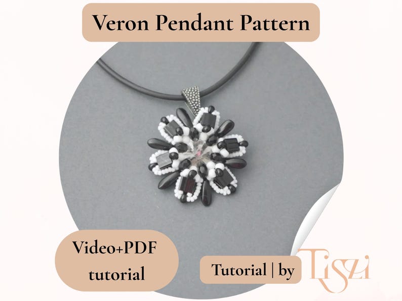 Veron Star Pendant Beading Pattern, Video Tutorial + PDF, Star-shaped Design with Tila & Dagger Beads image 2