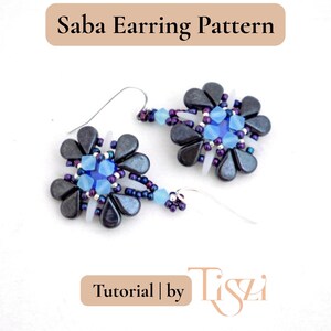 Saba Beaded Earring Pattern - Amos par Puca & Crescent Bead Design - Beading Tutorial - Tiszi® Tutorial image 4