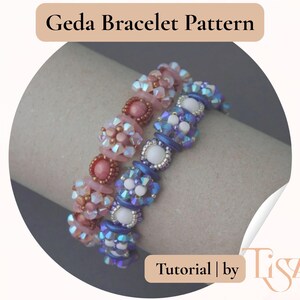 Modello per bracciale con perline Geda - Tutorial per perline Crescent e Rulla - Download PDF - Tutorial Tiszi® immagine 8