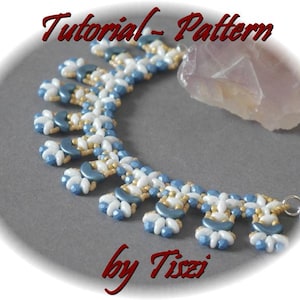 Beading pattern, tutorial for beaded necklace Csonge with Arcos par Puca and SuperDuo. Instant download, tutorial for beading step by step