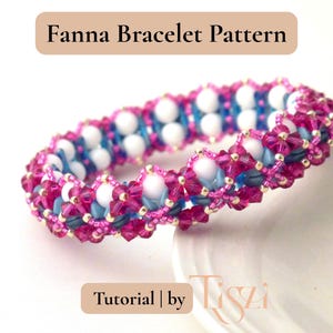 Fanna Bracelet Beading Pattern - Elegant Scalloped Design with Crescent & Pinch Beads - PDF Tutorial - Tiszi® Tutorial image 2