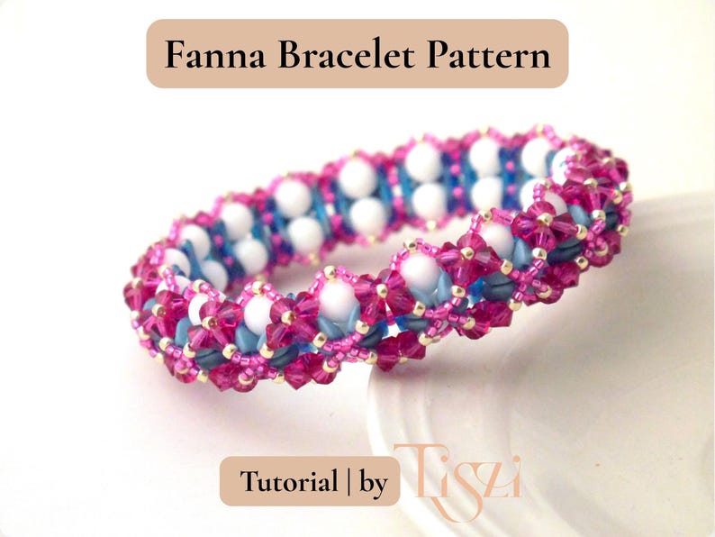 Fanna Bracelet Beading Pattern - Elegant Scalloped Design with Crescent & Pinch Beads - PDF Tutorial - Tiszi® Tutorial image 2