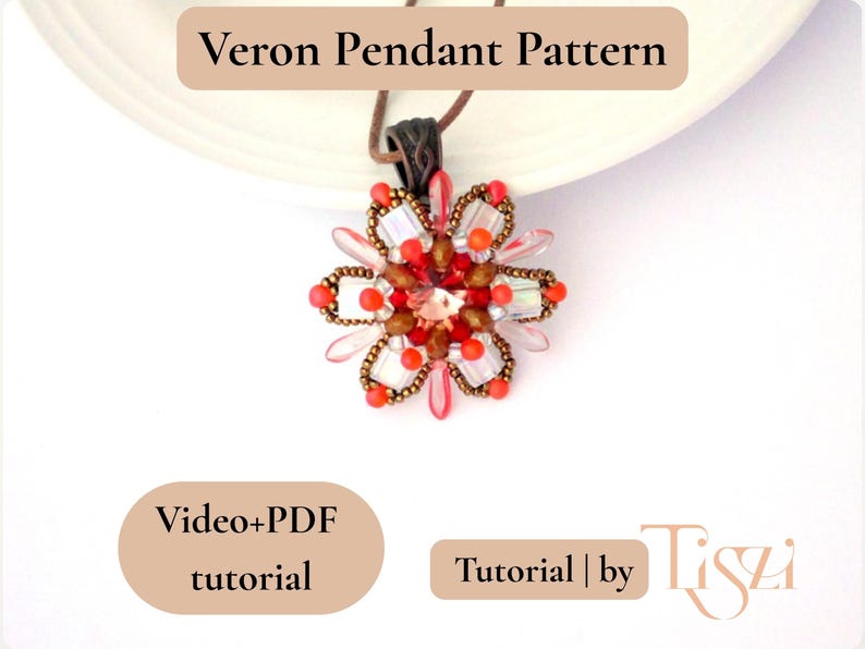 Veron Star Pendant Beading Pattern, Video Tutorial + PDF, Star-shaped Design with Tila & Dagger Beads image 9