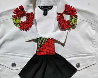 Corbata para mujer, set de regalo que incluye corbata y pendientes.