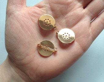 6 Rose gold brooch findings - brooch pin backs