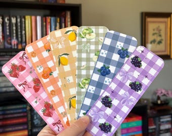 gingham fruit bookmark pack | bookish merch | gifts for readers