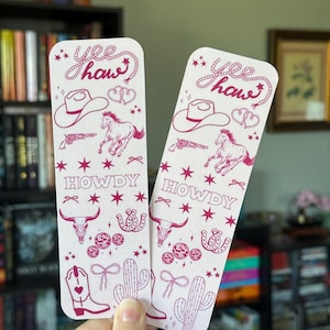 pink cowgirl bookmark | bookish merch | gifts for readers