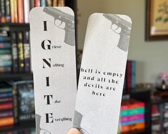 shatter me inspired bookmark | aaron warner’s tattoos bookmark | bookish merch | gifts for readers