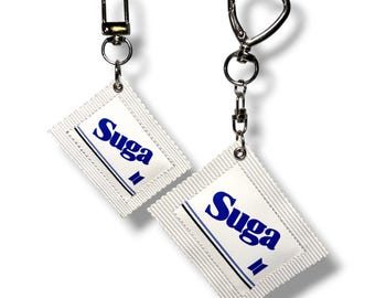 Suga Packet Keychains/Bag Charms: Two Sizes + Photocards