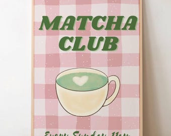 Matcha Club Art Print: Trendy Kitchen Wall Decor (Digital Download)