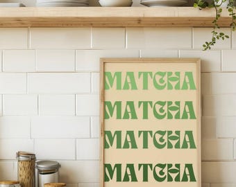 Lámina artística "Amante del Matcha": Decoración de pared para la cocina (Descarga digital)