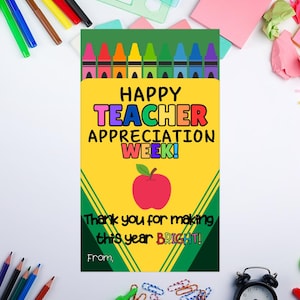 Teacher Appreciation Gift Tag | Printable Teacher Appreciation Week Tag | Digital Download