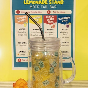 4 Lemonade Mocktail Bar Signs| Party Drink Menu| Lemonade Stand Sign| Bar Sign Printable |Summer Party Decor |Summer Drink Station at Party