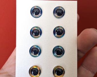 Pack #5 - 4 pairs (8 eyes), available in 8mm, 10mm, 12mm or 15mm Diameter