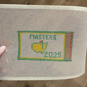 Masters 2025 Needlepoint Canvas – Hand-Painted 13 Mesh Matchbox Design