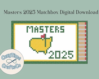 Masters Golf Matchbox Needlepoint Pattern: Sporty DIY (PDF Download)