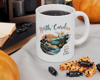 North Carolina Mug | 11oz & 15oz Coffee Cup | State Art | NC Motto | Personal Gift