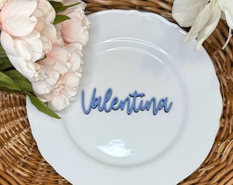 Personalized Wooden Wedding Place Cards: Laser Cut Guest Name Tags
