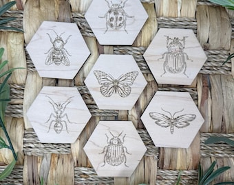 Wooden Memory Match Game: Montessori Learning Toy - Bug Theme