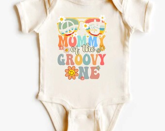Mommy of The Groovy One Shirt for Kids, Groovy Mom T-Shirt, Kids Matching Shirt, Fun Family Tee, Parent-Child Outfit, Gift For Kids JK70