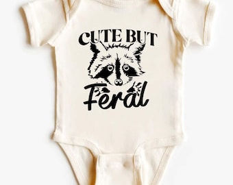 Dear Cute But Feral Raccoon Shirt, Funny Raccoon Tee, Animal Lover T-shirt, Graphic Tee, Raccoon Gift, Cute T-shirt, Fun Kids Shirt JK43