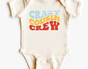 Maglietta Crazy Cousin per bambini, completo coordinato per la famiglia, maglietta per ragazzi, magliette per fratelli, riunione di famiglia, maglietta per bambini piccoli, carina maglietta per bambini JK17
