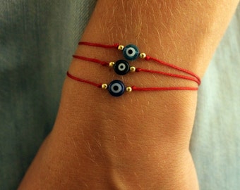 Evil eye red string bracelet, Protection bracelet, Unisex Spiritual bracelet, Nazar bracelet, Talisman jewelry, Lucky amulet