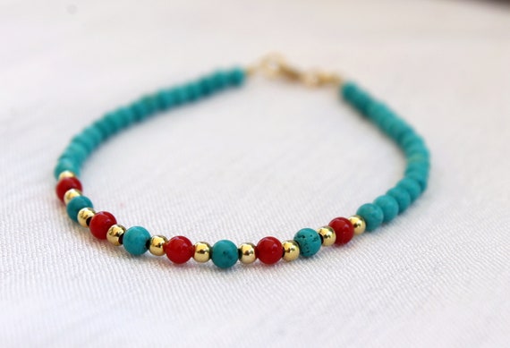 Turquoise Bracelet for Women Dainty Boho Women Jewelry  display picture 2