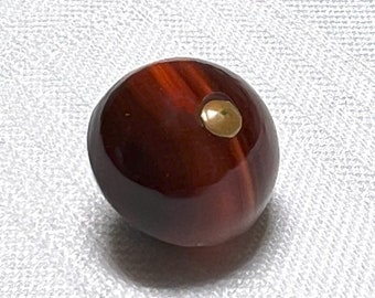 Gemstone Pin Shank Button, Antique Carnelian button, Weskit Button