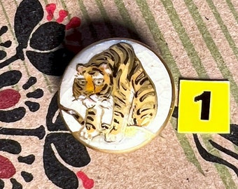 Small Satsuma Button With Tiger - #1 Still Available #2 SOLD