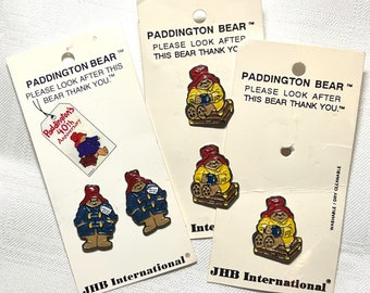 Vintage Paddington Bear Buttons On Cards, Choose ONE Card