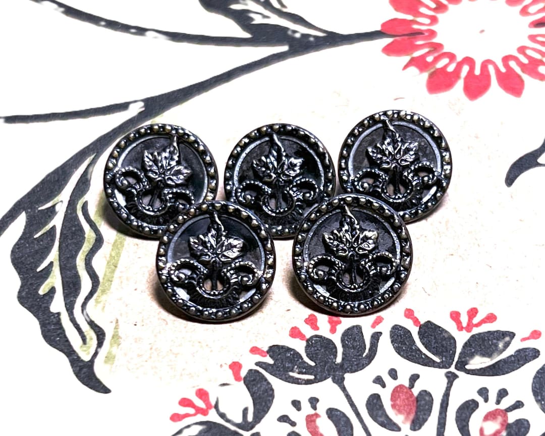 Victorian Tinted Buttons Matching Set of 5 - Etsy