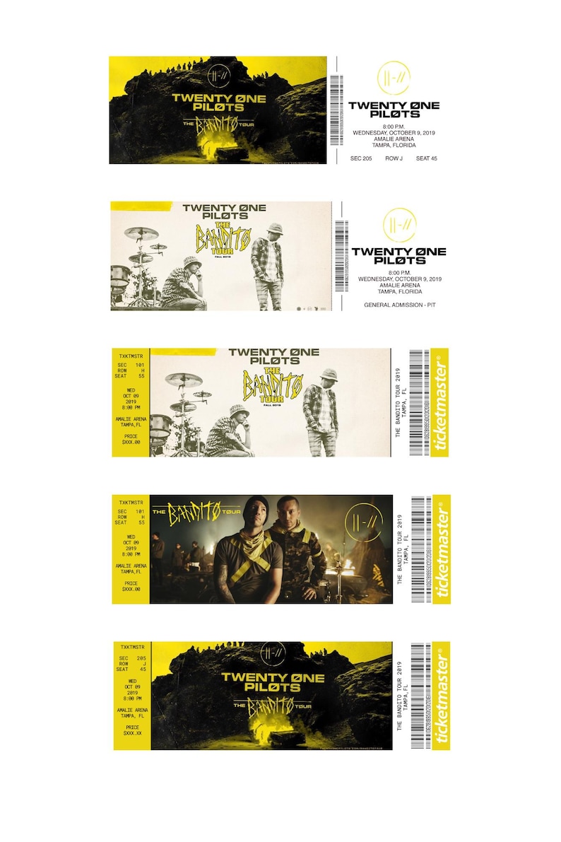 Twenty One Pilots Bandito Tour Costume Tickets - Etsy