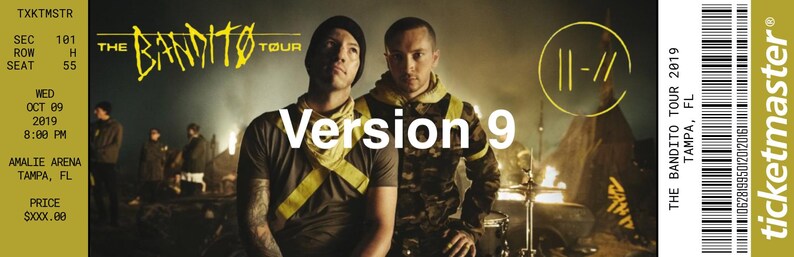 Twenty One Pilots Bandito Tour Costume Tickets - Etsy