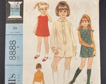 Kids Romper Pattern: Perfect for Spring or Summer! I 60s Jumper Pattern I Vintage McCalls Sewing  Pattern 8888 I Uncut I Size 2