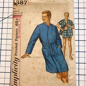 Accappatoio da uomo & Set pigiama Modello da cucito I Modello di semplicità vintage 5387 Taglio I Taglia Media