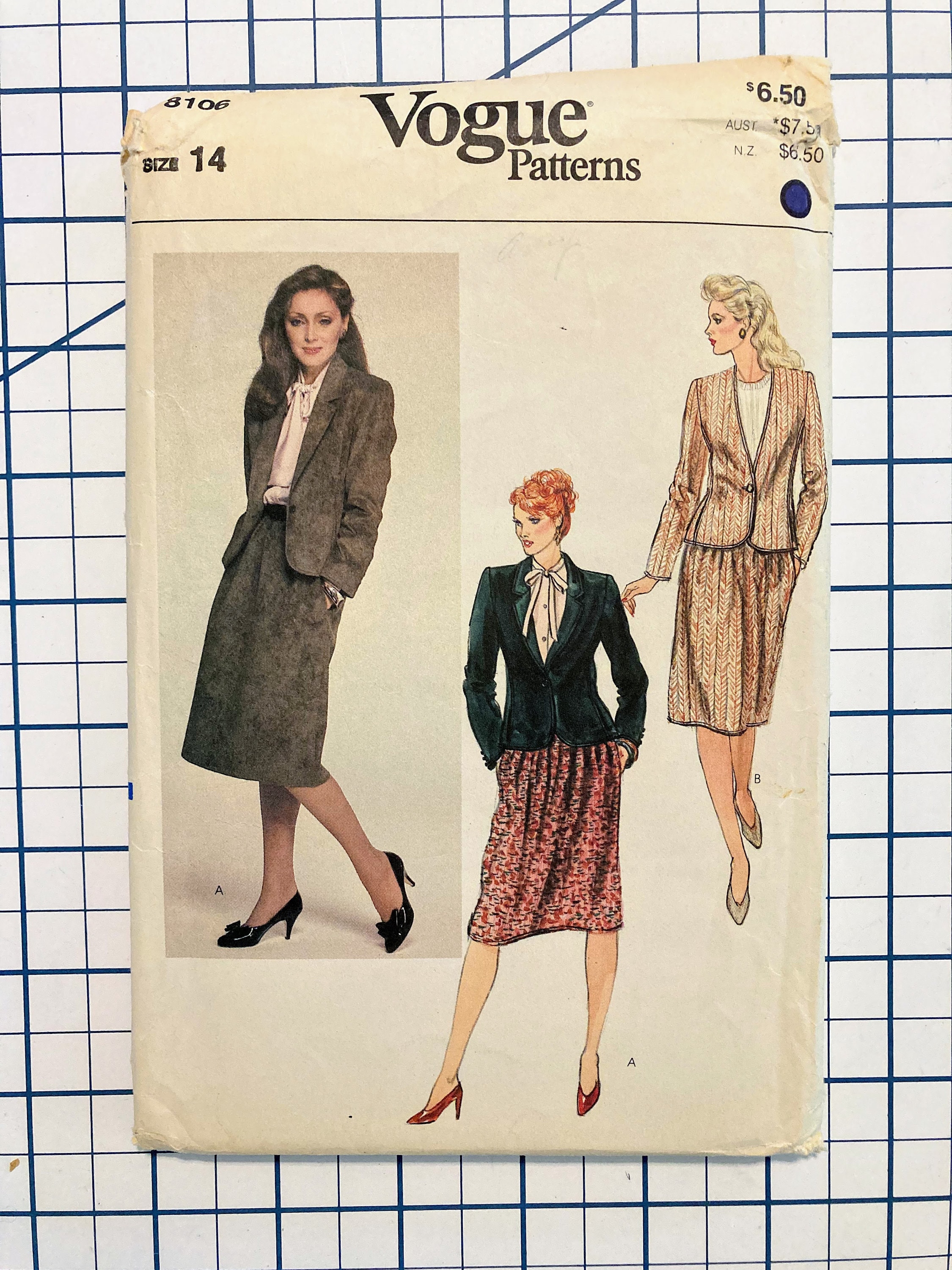 Women's Skirt Suit Sewing Pattern 1980s I 80s Clothing