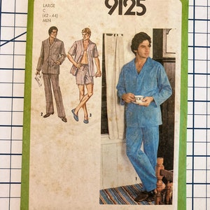 Vintage Men’s Pajama Set Sewing Pattern I Simplicity Pattern 9125 I Uncut