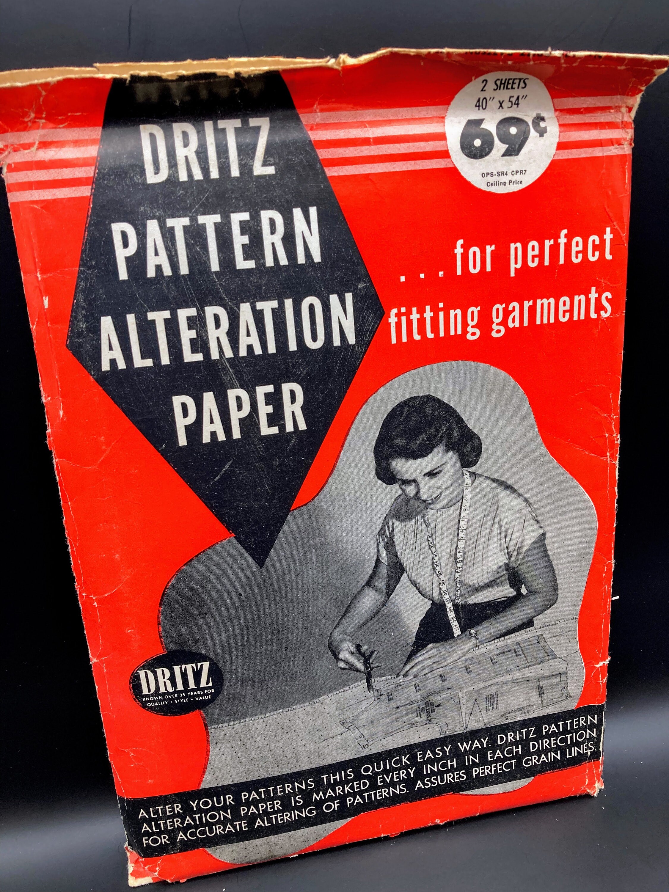 1950s Dritz Pattern Alteration Paper: Unused I Sewing Pattern Paper I ...