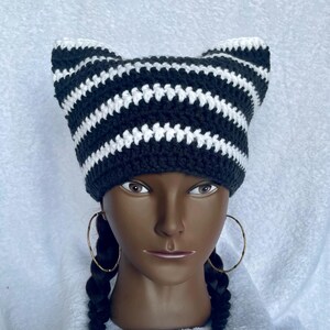 Black White Striped Top Hat - Etsy display picture 3
