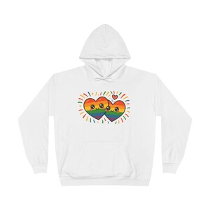 Sudadera de corazón kawaii, jersey a juego para pareja, sudadera con capucha de amor de dibujos animados, regalo de pareja, atuendo acogedor, ropa para San Valentín