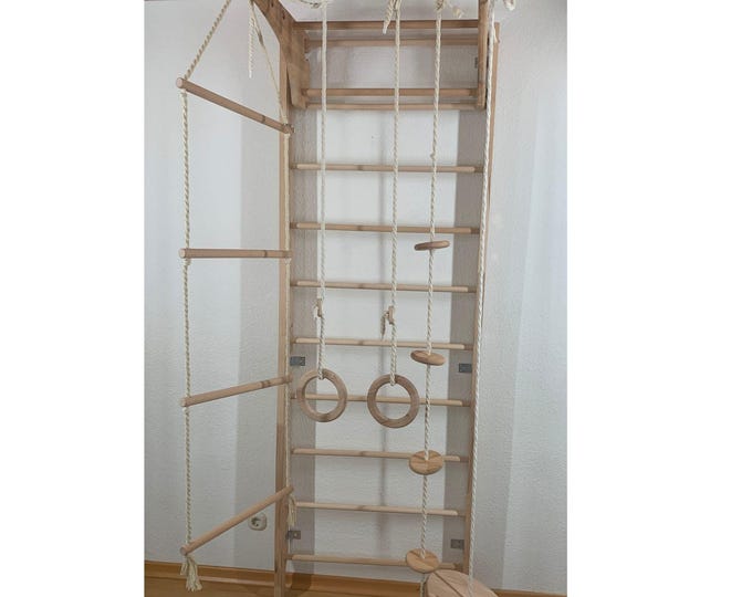 Children's climbing wall, gymnastics climbing wall, Montessori climber, climbing and play area for children.