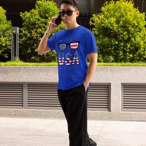 USA Patriotic Graphic Tee, Unisex Heavy Cotton T-Shirt, Independence Day Gift, 4th of July Apparel, American Pride Shirt