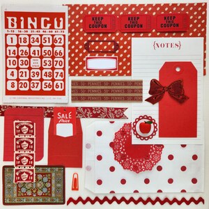 Tudo VERMELHO | Coleção Vintage Ephemera | Mais de 25 peças | Técnica mista | Diário de sucata | Pacote de sucata | Kit de inspiração | Artes e ofícios em papel