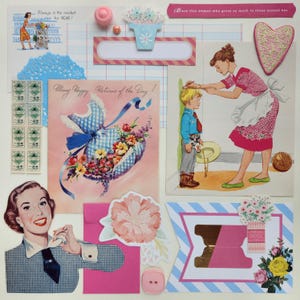 Collar Poppin' Mama | Vintage Ephemera Collection | 25+ pieces | Mixed Media | Junk Journal | Scrap Pack | Inspiration Kit | Paper Crafts