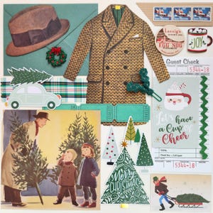 Mäntel auf, Bäume hoch! | Vintage Ephemera Sammlung | 25+ Stück | Mischtechnik | Junk Journal | Restposten | Inspiration-Kit | Papierkunst & Kunsthandwerk