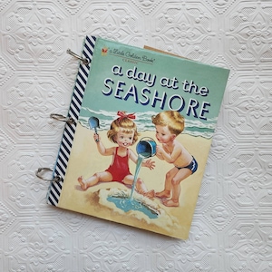 A Day at the Seashore Junk Journal 40 pgs Vintage Children's Book Vacation Scrapbook Paper Crafts Journaling image 1