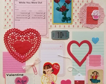 Valentine Cutie | Vintage Ephemera Collection | 25+pcs | Mixed Media | Junk Journal | Scrap Pack | Inspiration Kit | Paper Arts & Crafts
