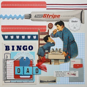 Assim como o papai | Coleção de coisas efêmeras vintage | Mais de 25 peças | Mídia mista | Colagem | Pacote de sucata | Kit de inspiração | Artes e ofícios em papel