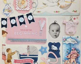 Just the Beginning | Vintage Ephemera Collection | 25+ pcs | Mixed Media | Junk Journal | Scrap Pack | Inspiration Kit | Paper Arts & Crafts